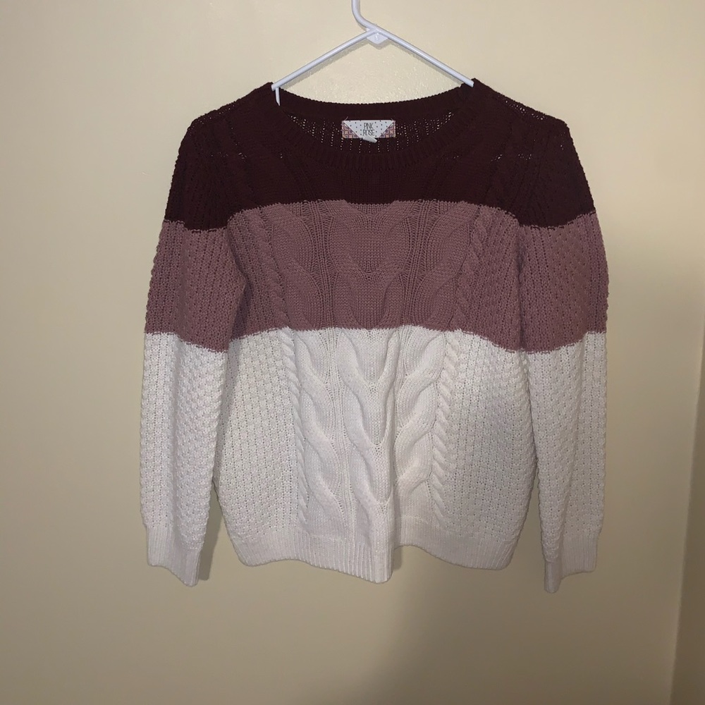 Ombré effect long sleeve sweater